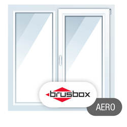 Окна ПВХ Brusbox Aero, двухстворчатые 1400*1400